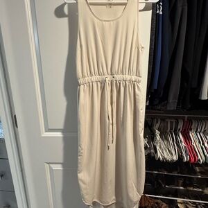 CALIA by Carrie Underwood Cream Jumpsuit with Drawstring Waist